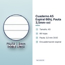 CUADERNO A5 ESPIRAL 66HJ. PAUTA 3,5MM-XXI  - características principales
