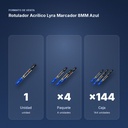 ROTULADOR ACRÍLICO LYRA MARCADOR 8MM AZUL  - formato de venta: paquete de 4, caja de 144