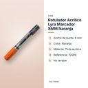 ROTULADOR ACRÍLICO LYRA MARCADOR 8MM NARANJA  - características principales