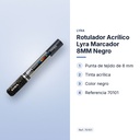ROTULADOR ACRÍLICO LYRA MARCADOR 8MM NEGRO  - características principales