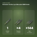 ROTULADOR ACRÍLICO LYRA MARCADOR 8MM VERDE  - formato de venta: paquete de 4, caja de 144