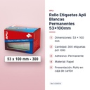 ROLLO ETIQUETAS APLI BLANCAS PERMANENTES 53X100MM - características principales