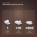 ROLLO ETIQUETAS APLI ENVÍO 200 UDS - formato de venta: caja de 10, palé de 600