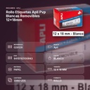 ROLLO ETIQUETAS APLI PVP BLANCAS REMOVIBLES 12X18MM - resumen de atributos