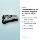 GRAPADORA BISMARK METÁLICA PEQUEÑA PO202 20 HOJAS - características principales