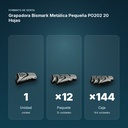 GRAPADORA BISMARK METÁLICA PEQUEÑA PO202 20 HOJAS - formato de venta: paquete de 12, caja de 144