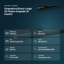 GRAPADORA BRAZO LARGO 20 HOJAS GRAPADO AL CENTRO - resumen de atributos