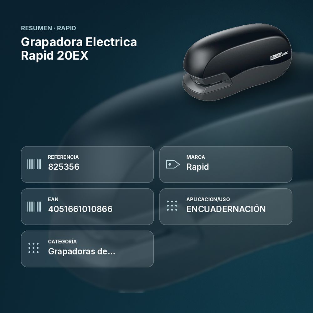 GRAPADORA ELECTRICA RAPID 20EX - resumen de atributos
