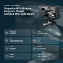 GRAPADORA ERICHKRAUSE ELEGANCE CLASSIC GRUESOS 140 HOJAS NEGRO - resumen de atributos