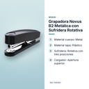 GRAPADORA NOVUS B2 METÁLICA CON SUFRIDERA ROTATIVA - características principales