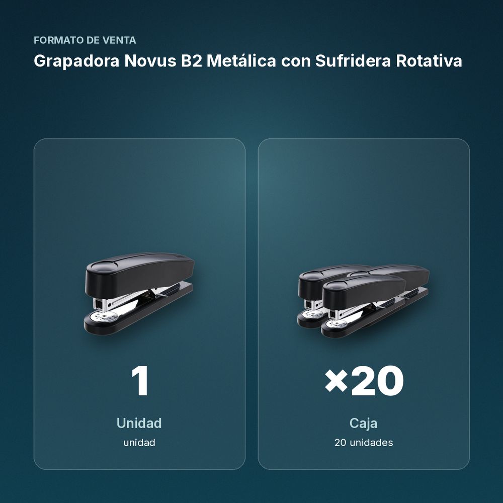 GRAPADORA NOVUS B2 METÁLICA CON SUFRIDERA ROTATIVA - formato de venta: caja de 20