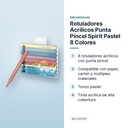 ROTULADORES ACRÍLICOS PUNTA PINCEL SPIRIT PASTEL 8 COLORES - características principales
