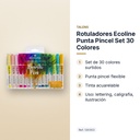 ROTULADORES ECOLINE PUNTA PINCEL SET 30 COLORES - características principales
