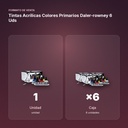 TINTAS ACRÍLICAS COLORES PRIMARIOS DALER-ROWNEY 6 UDS - formato de venta: caja de 6