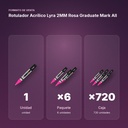 ROTULADOR ACRÍLICO LYRA 2MM ROSA GRADUATE MARK ALL - formato de venta: paquete de 6, caja de 720