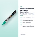 ROTULADOR ACRÍLICO LYRA 2MM ESMERALDA GRADUATE MARK ALL - características principales