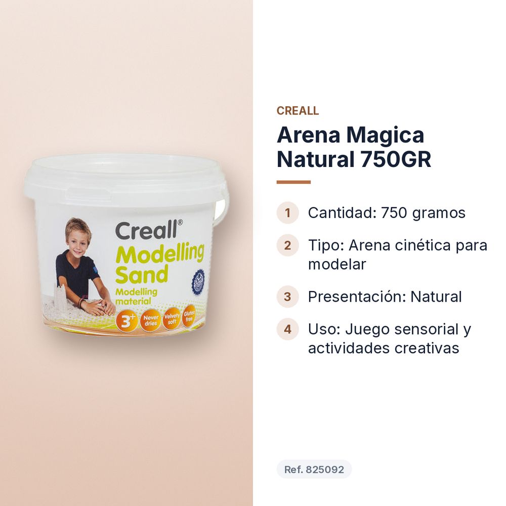 ARENA MAGICA NATURAL 750GR  - características principales