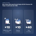 BLOC NOTAS MICROPERFORADO RAYLU A6 60 GRAMOS 80 HOJAS CUADRICULA DE 4 MM - formato de venta: paquete de 10, caja de 40