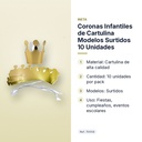 CORONAS INFANTILES DE CARTULINA MODELOS SURTIDOS 10 UNIDADES - características principales