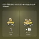 CORONAS INFANTILES DE CARTULINA MODELOS SURTIDOS 10 UNIDADES - formato de venta: paquete de 10