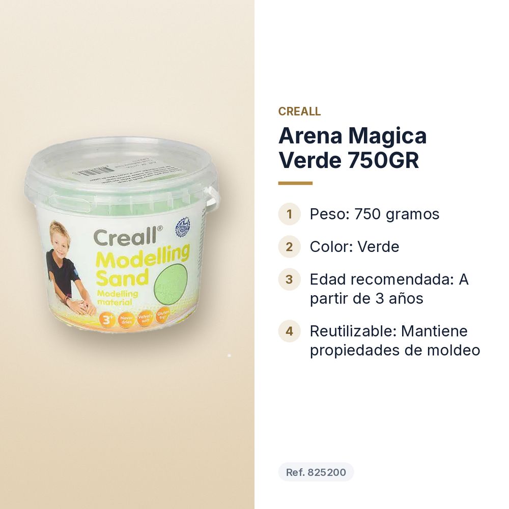 ARENA MAGICA VERDE 750GR - características principales
