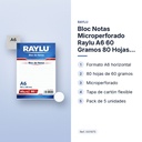 BLOC NOTAS MICROPERFORADO RAYLU A6 60 GRAMOS 80 HOJAS HORIZONTAL - características principales