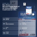 BLOC NOTAS MICROPERFORADO RAYLU A7 60 GRAMOS 80 HOJAS CUADRICULA DE 4 MM - resumen de atributos