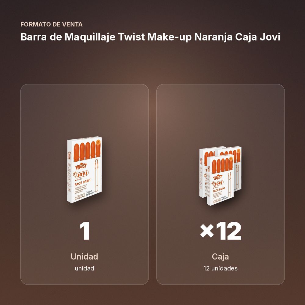 BARRA DE MAQUILLAJE TWIST MAKE-UP NARANJA CAJA JOVI - formato de venta: caja de 12