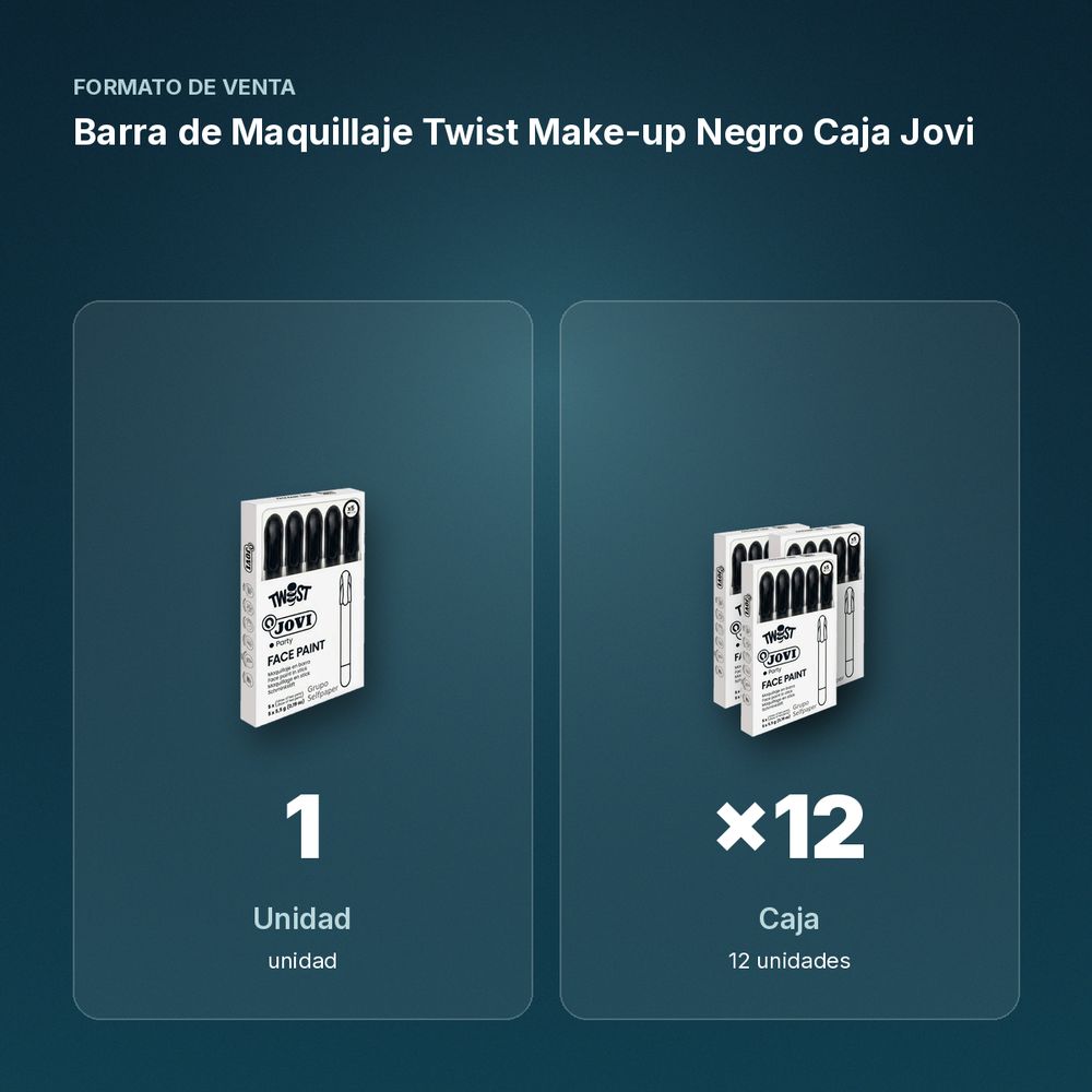 BARRA DE MAQUILLAJE TWIST MAKE-UP NEGRO CAJA JOVI - formato de venta: caja de 12