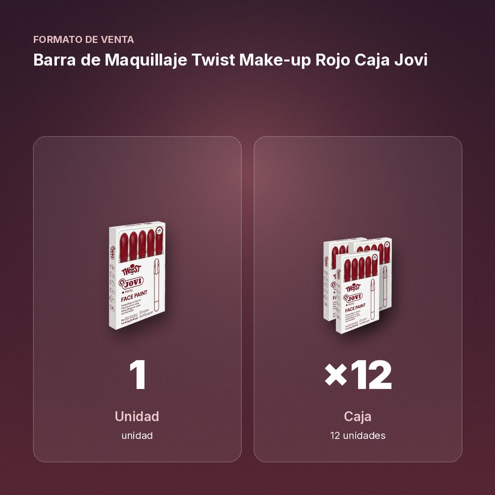 BARRA DE MAQUILLAJE TWIST MAKE-UP ROJO CAJA JOVI - formato de venta: caja de 12