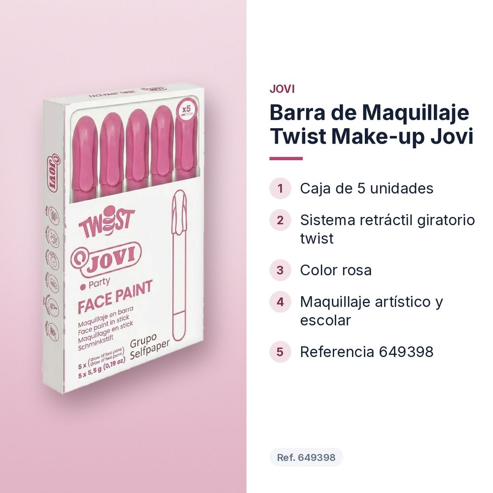 BARRA DE MAQUILLAJE TWIST MAKE-UP JOVI - características principales