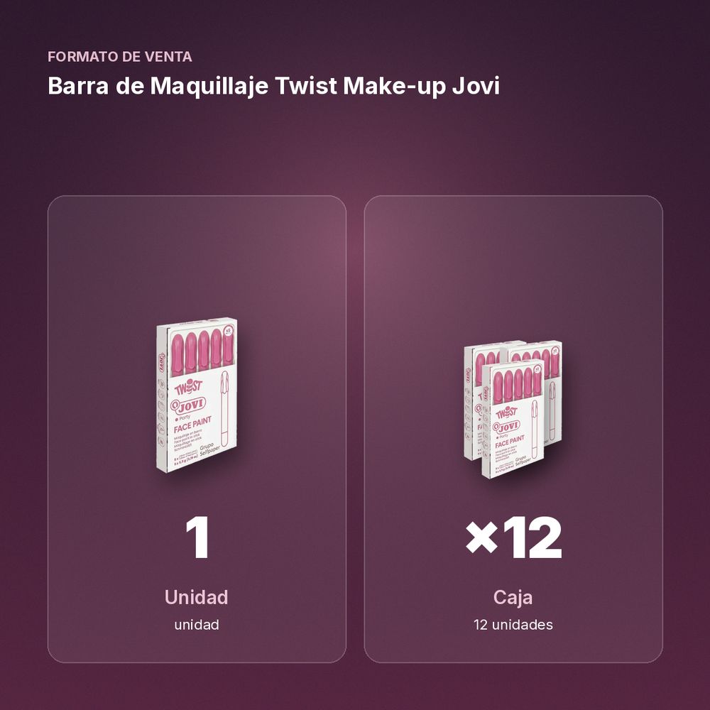 BARRA DE MAQUILLAJE TWIST MAKE-UP JOVI - formato de venta: caja de 12