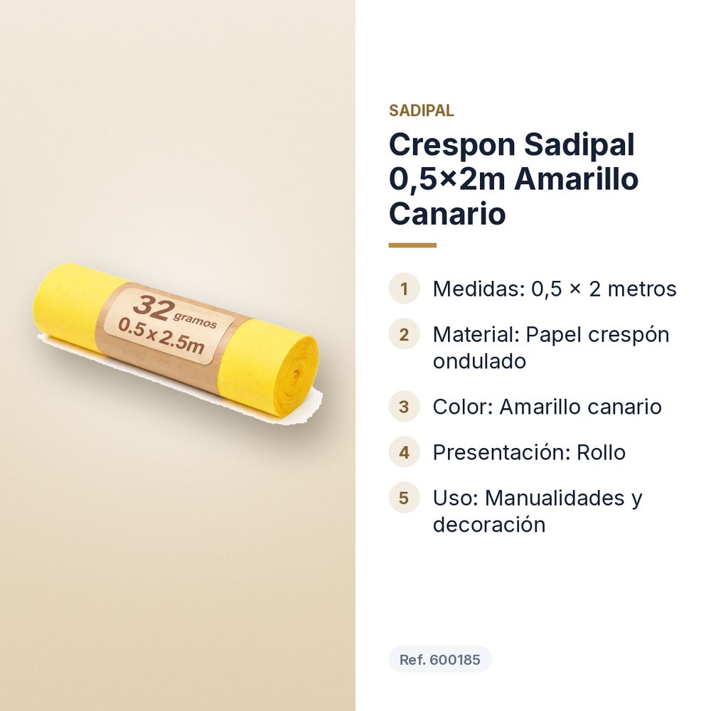 CRESPON SADIPAL 0,5X2M AMARILLO CANARIO - características principales