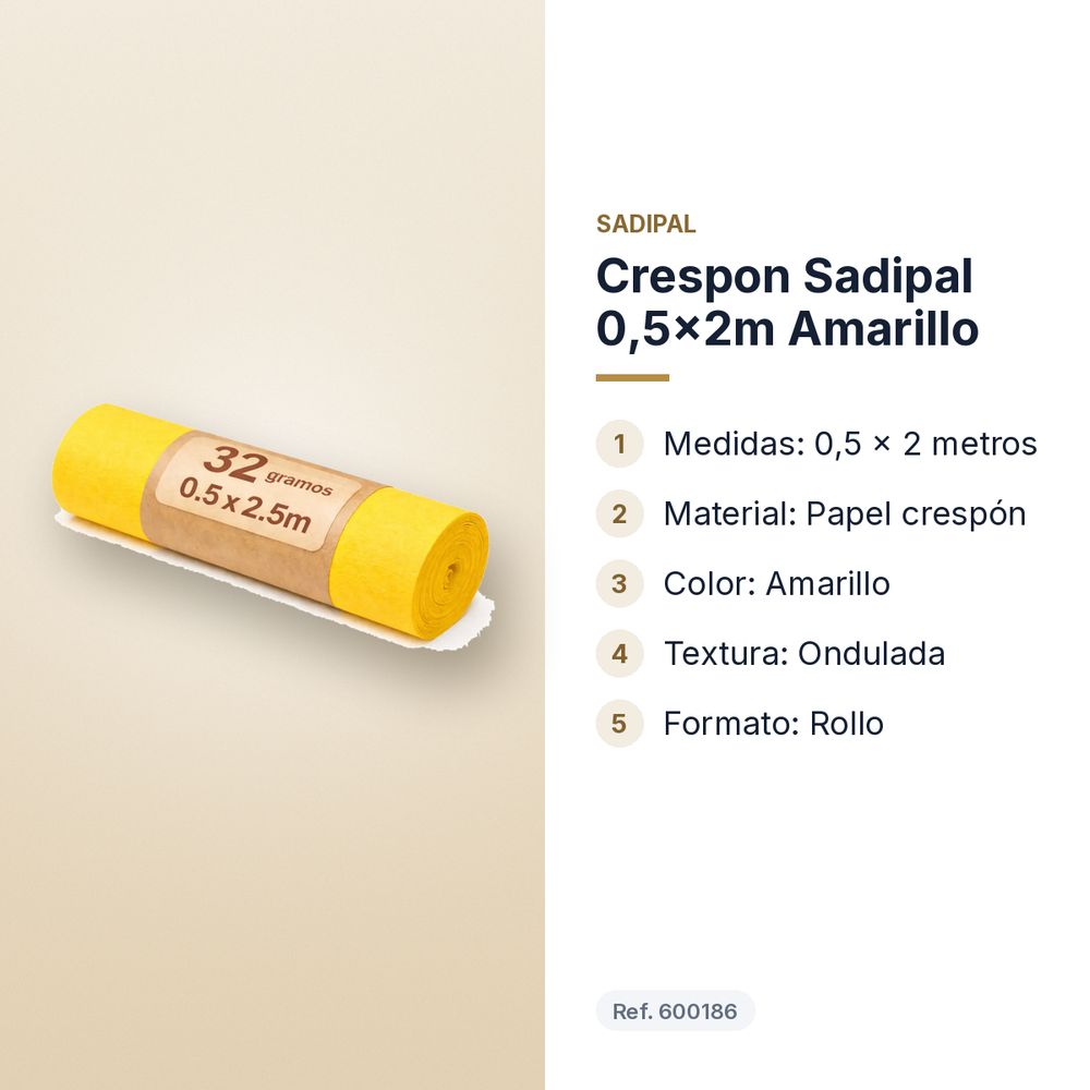 CRESPON SADIPAL 0,5X2M AMARILLO  - características principales
