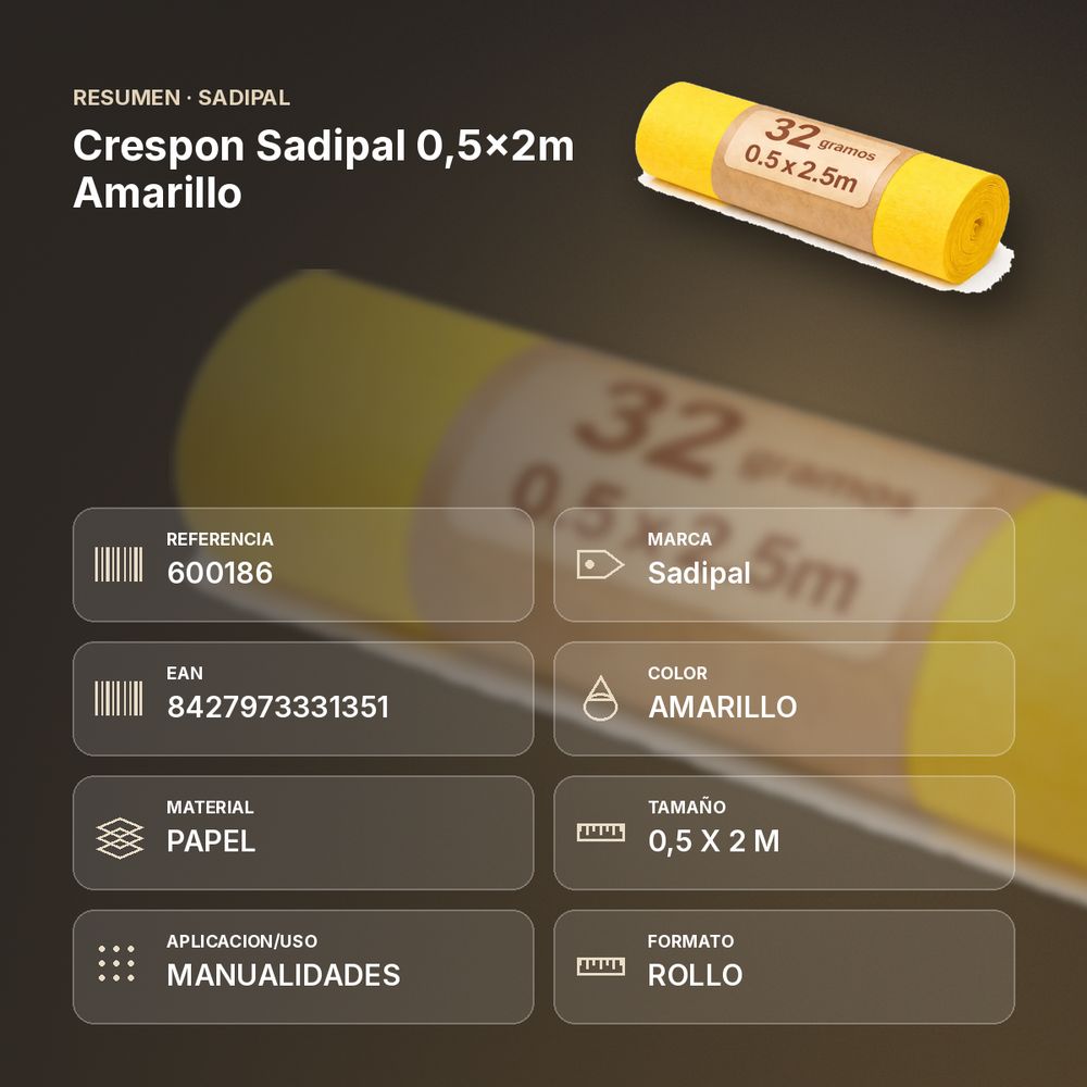 CRESPON SADIPAL 0,5X2M AMARILLO  - resumen de atributos