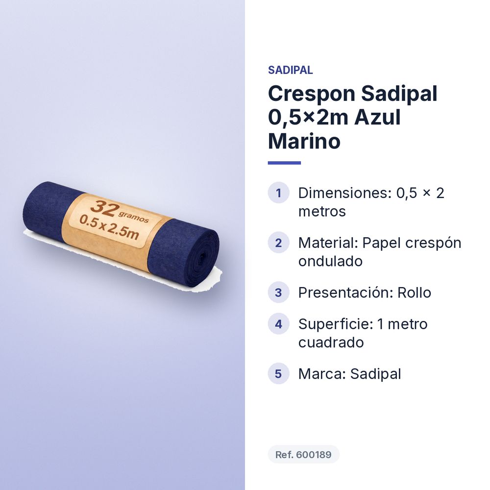 CRESPON SADIPAL 0,5X2M AZUL MARINO - características principales