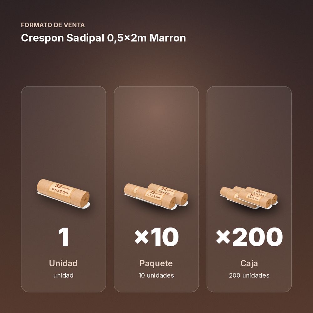CRESPON SADIPAL 0,5X2M MARRON - formato de venta: paquete de 10, caja de 200