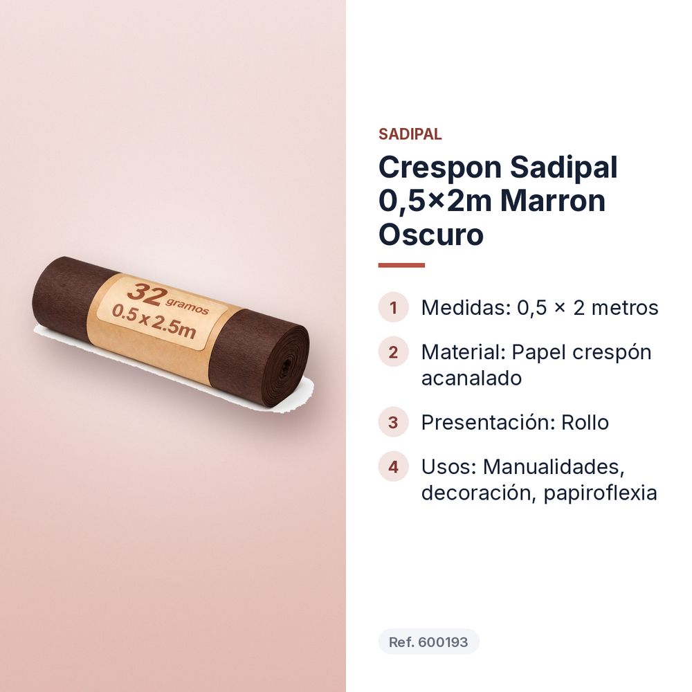CRESPON SADIPAL 0,5X2M MARRON OSCURO - características principales