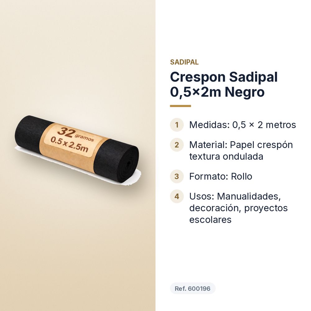 CRESPON SADIPAL 0,5X2M NEGRO - características principales