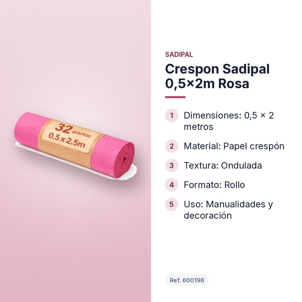 CRESPON SADIPAL 0,5X2M ROSA - características principales
