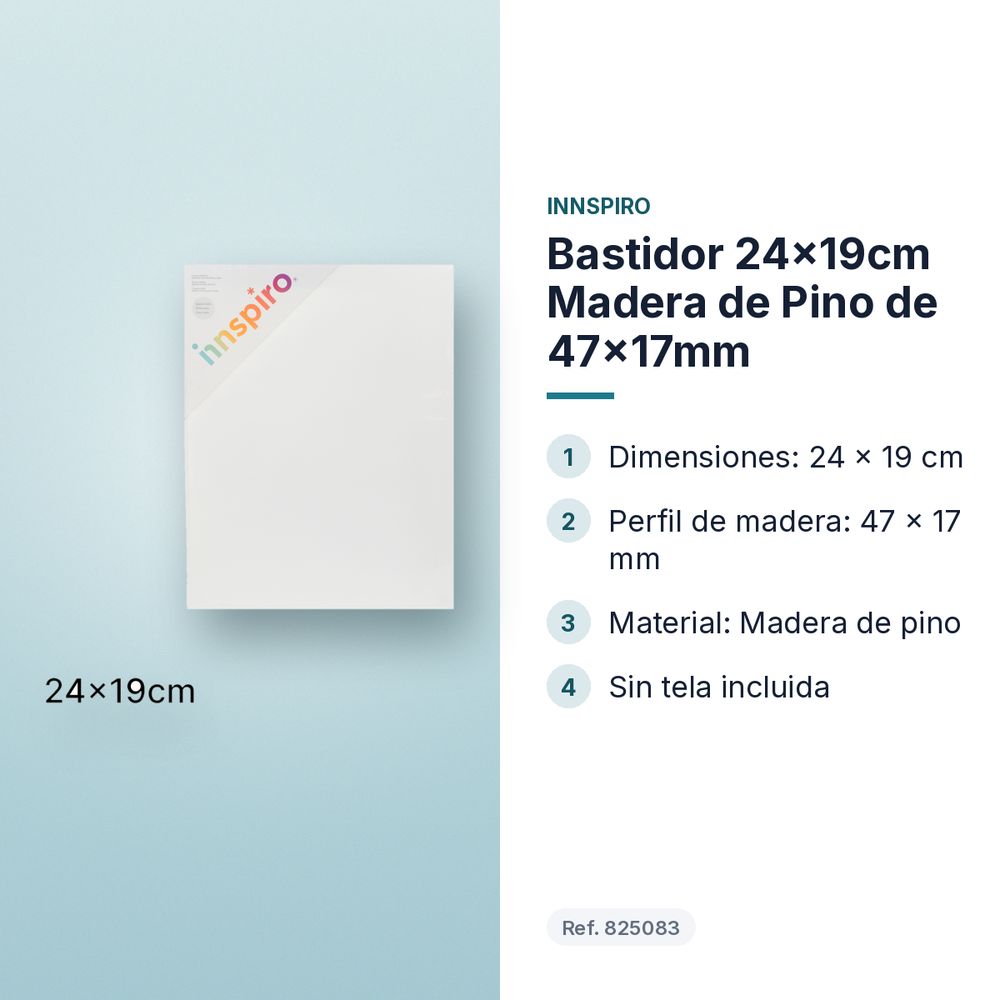 BASTIDOR  24X19CM MADERA DE PINO DE 47X17MM - características principales