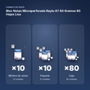 BLOC NOTAS MICROPERFORADO RAYLU A7 60 GRAMOS 80 HOJAS LISO - formato de venta: paquete de 10, caja de 80