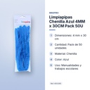 LIMPIAPIPAS CHENILLA AZUL 4MM X 30CM PACK 50U - características principales