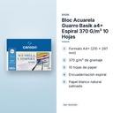 BLOC ACUARELA GUARRO BASIK A4+ ESPIRAL 370 G/M² 10 HOJAS - características principales