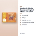 BLOC BASIK DIBUJO GUARRO CON ESPIRAL A4 LISO 130 G/M² - características principales