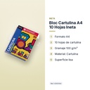 BLOC CARTULINA A4 10 HOJAS INETA - características principales