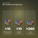 BLOC CARTULINA A4 10 HOJAS INETA - formato de venta: paquete de 10, caja de 260