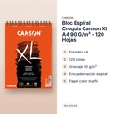 BLOC ESPIRAL CROQUIS CANSON XL A4 90 G/M² – 120 HOJAS - características principales