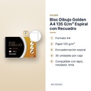 BLOC DIBUJO GOLDEN A4 135 G/M² ESPIRAL CON RECUADRO - características principales