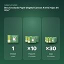 BLOC ENCOLADO PAPEL VEGETAL CANSON A4 50 HOJAS 95 G/M² - formato de venta: paquete de 10, caja de 30
